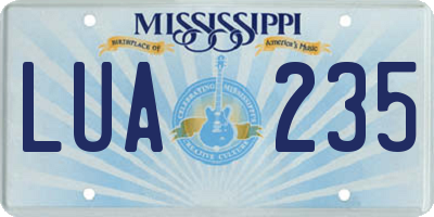 MS license plate LUA235