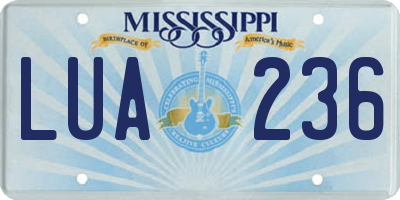 MS license plate LUA236