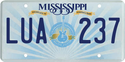 MS license plate LUA237