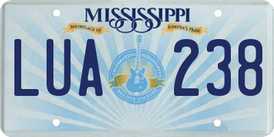MS license plate LUA238