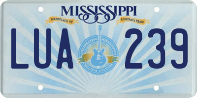 MS license plate LUA239