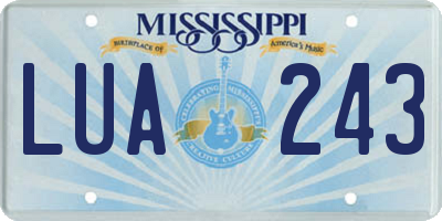 MS license plate LUA243