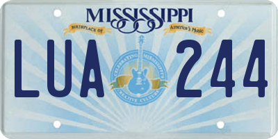 MS license plate LUA244