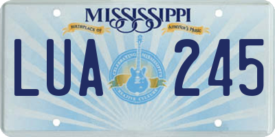MS license plate LUA245