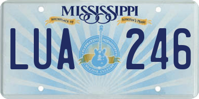 MS license plate LUA246