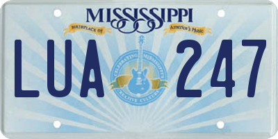 MS license plate LUA247