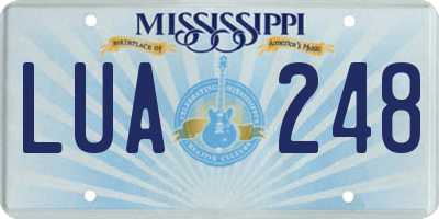 MS license plate LUA248