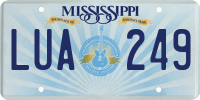 MS license plate LUA249