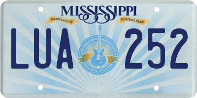 MS license plate LUA252