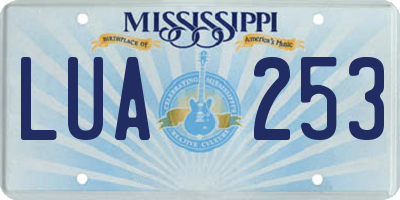 MS license plate LUA253