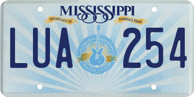 MS license plate LUA254