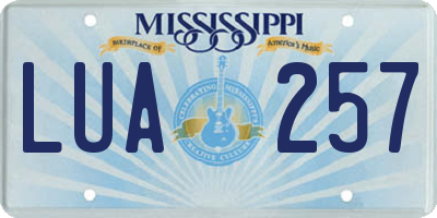 MS license plate LUA257