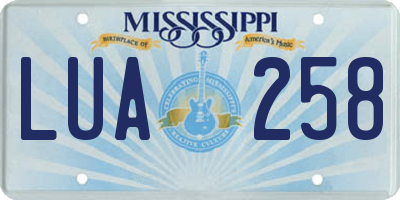 MS license plate LUA258