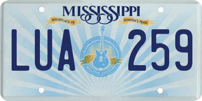 MS license plate LUA259
