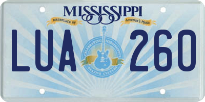MS license plate LUA260