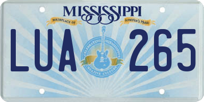 MS license plate LUA265
