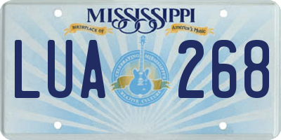 MS license plate LUA268