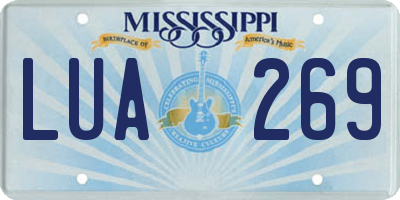 MS license plate LUA269