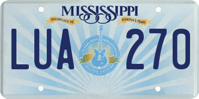 MS license plate LUA270