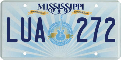 MS license plate LUA272