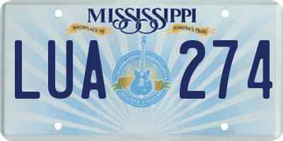 MS license plate LUA274