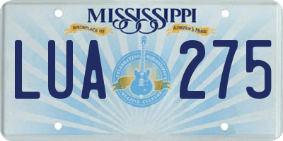 MS license plate LUA275