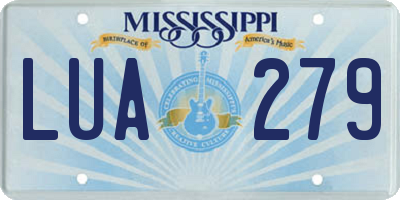 MS license plate LUA279