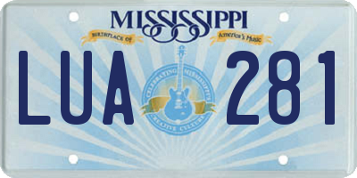 MS license plate LUA281