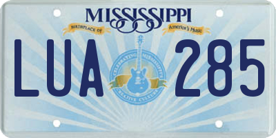 MS license plate LUA285