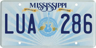 MS license plate LUA286