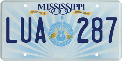 MS license plate LUA287