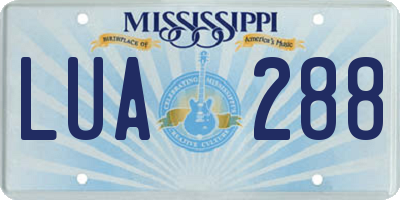 MS license plate LUA288