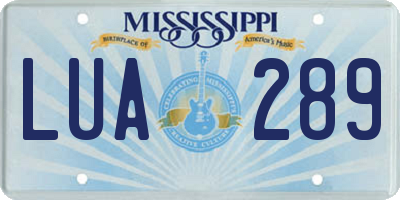 MS license plate LUA289