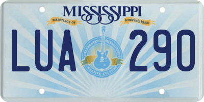 MS license plate LUA290