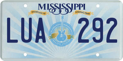 MS license plate LUA292