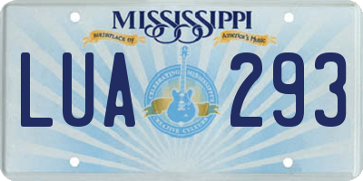 MS license plate LUA293