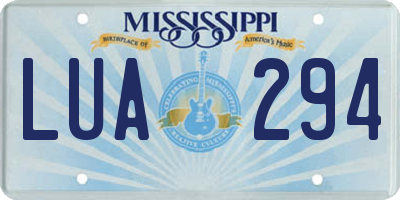 MS license plate LUA294