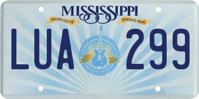 MS license plate LUA299