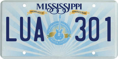 MS license plate LUA301
