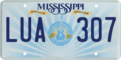 MS license plate LUA307