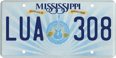 MS license plate LUA308