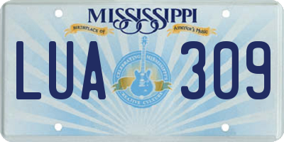 MS license plate LUA309