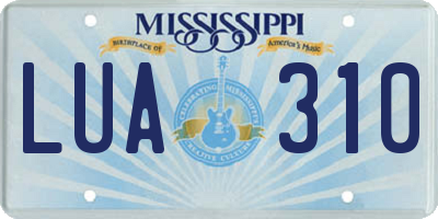 MS license plate LUA310