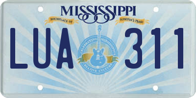 MS license plate LUA311