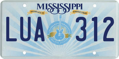 MS license plate LUA312