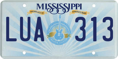 MS license plate LUA313