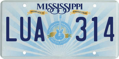 MS license plate LUA314