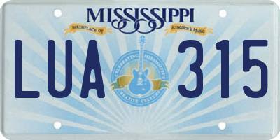MS license plate LUA315