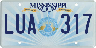 MS license plate LUA317