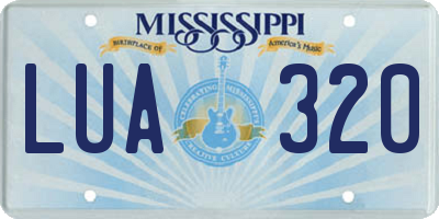 MS license plate LUA320